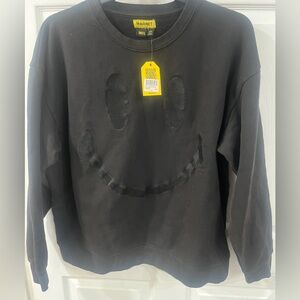 Arket Black Crewneck Sweater with Smiley Design